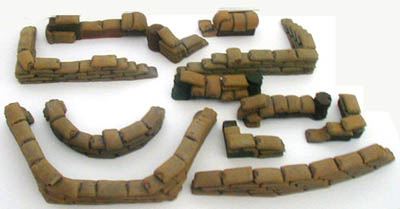 28MM WWII Battlefield Terrain Sand Bag Set