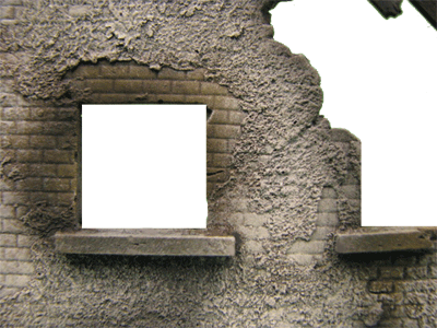 Closer look at the Ruined Village Buildings