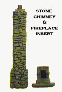 28mm WWII Building Stone chimney with Fireplace