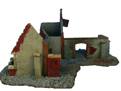 Farm House WWII war gaming terrain ruined buildings
